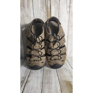 Magellan Outdoors Mens Fisherman Sandals Closed Toe Water Shoes Beige Black 9D